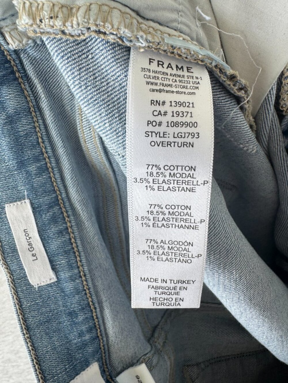 FRAME Le Garcon Ankle Sim Boyfriend Jeans in Florence - Size 26 - Picture 8 of 8